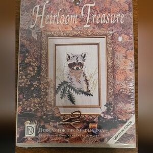 NOS Design for the Needle Heirloom Treasure Cross Stitch Kit Raccoon 5203 5x7